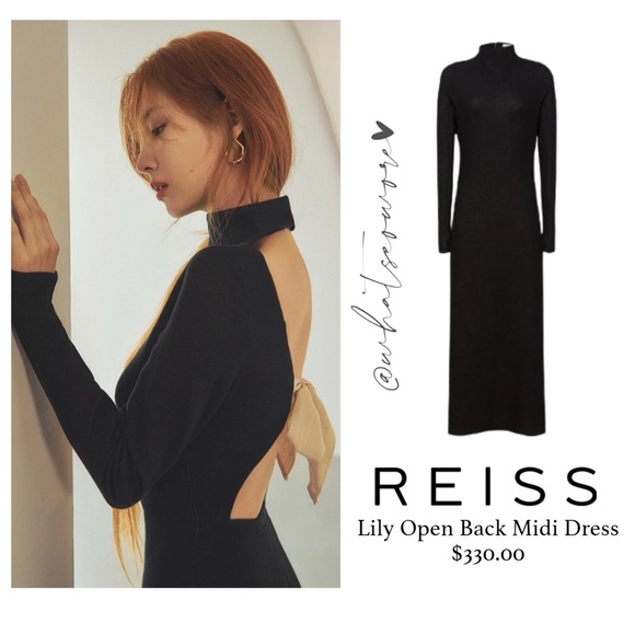 REISS Lily Open Back Midi Dress - Picture 5 of 9